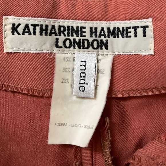 Katharine Hamnett London High Rise Ankle Pants Wool Blend Made in Italy - Picture 3 of 10